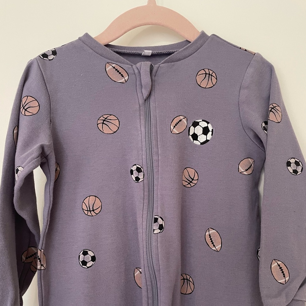 5/$30♥️Pekkle-Purple Sports-Themed Onesie